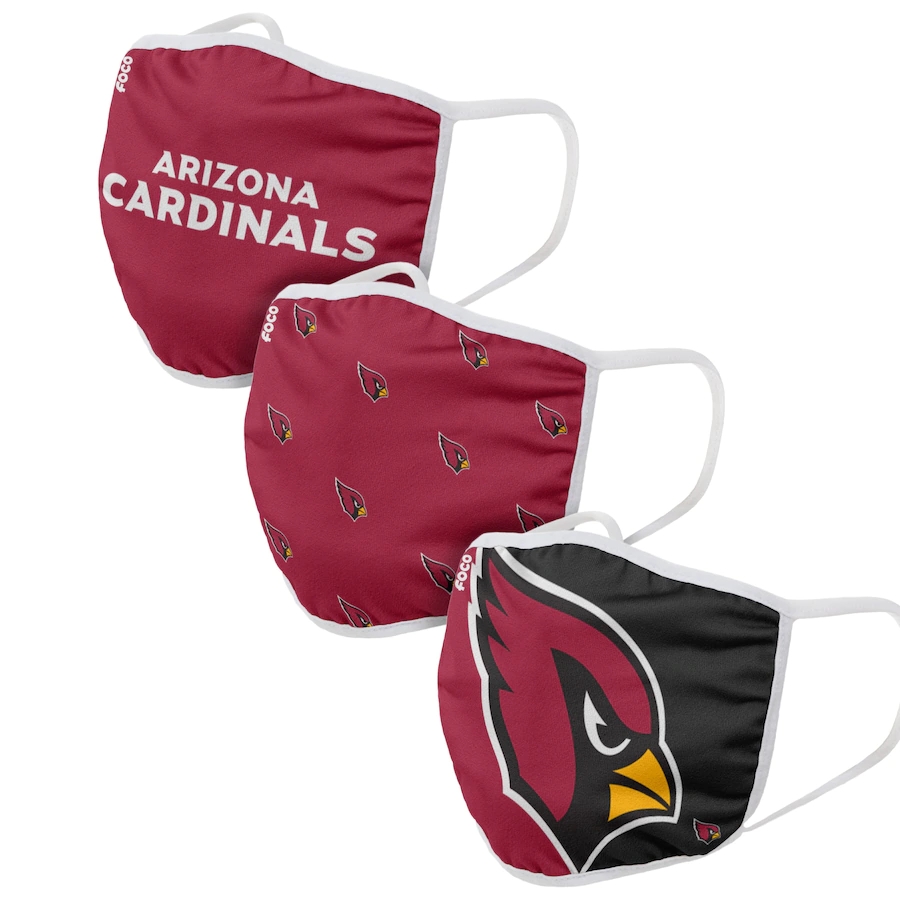  Arizona Cardinals Adult Face Covering 3-PackDust mask with filter